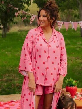 Staykation Strawberry Ribbed Pajama Set - Size 2XL